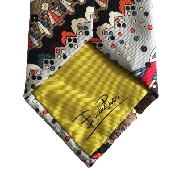 Emilio Pucci Holiday Print Silk Tie - Picture 8 of 9
